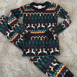 Hanna Andersson Jammies 2 piece Pajamas Sleeper Sz 110/5 Ugly Christmas Sweater